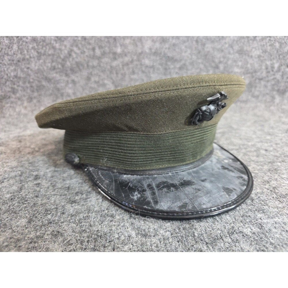 Marine Corps Lancaster Officer Service Cap Size 7 Vtg Barracks Cover
